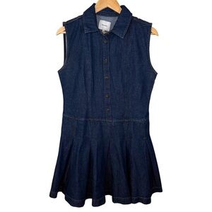 Reformation Dark Blue Denim Shirt Dress